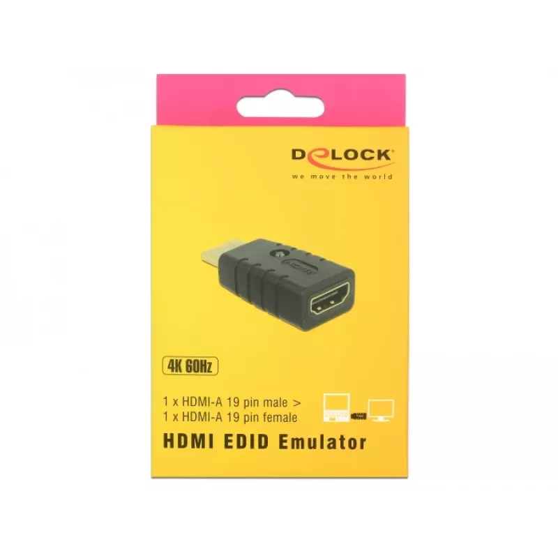 Adattatore HDMI (maschio) > HDMI (femmina), emulatore EDID (nero)