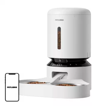Distributore di cibo Petlibro Granary con telecamera e doppia ciotola, 5L (bianco)