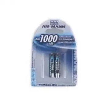 Batteria AAA HR03 Ansmann blister 2 x accu 1000mAh