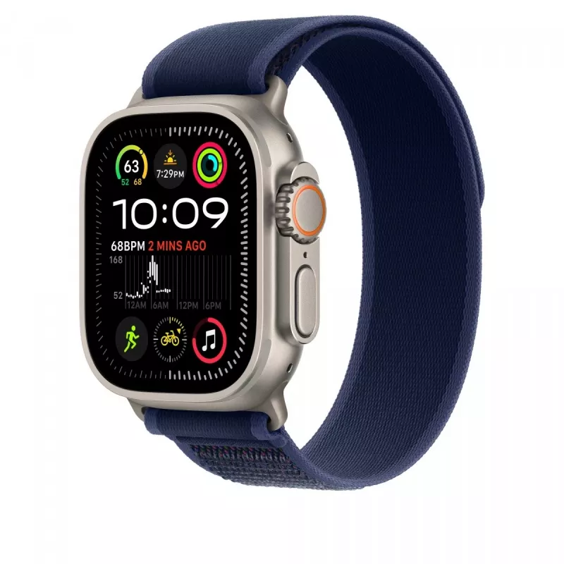 Apple 49mm Blue Trail Loop - S/M - finitura titanio naturale
