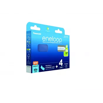 Batterie ricaricabili PANASONIC ENELOOP AAA 800 mAh 4 pz. + custodia (BK-4MCDE/4CP+CASE)