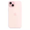 Custodia in silicone compatibile MagSafe per iPhone 15 Plus – Rosa chiaro