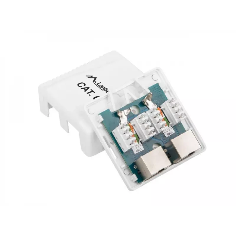 Lanberg OS6-0002-W scatola da superficie, 2x RJ45 Cat.6, bianca