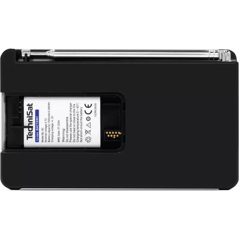 TechniSat DigitRadio 1 A 0100/4997 radio digitale, DAB+/FM, RDS, 40 stazioni preimpostate, funzione di allarme ASA, nero/argento