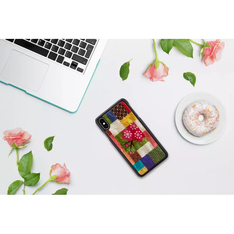 Custodia protettiva per smartphone iKins per iPhone XS Max – motivo fiori di ciliegio, nero