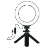 Ring light LED 16 cm con treppiede 12-14,5 cm, USB