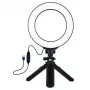 Ring light LED 16 cm con treppiede 12-14,5 cm, USB