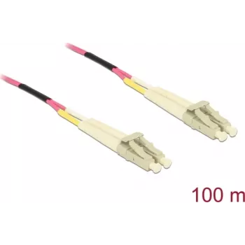 Cavo di rete Delock LC Duplex multimodale OM4 100 m nero