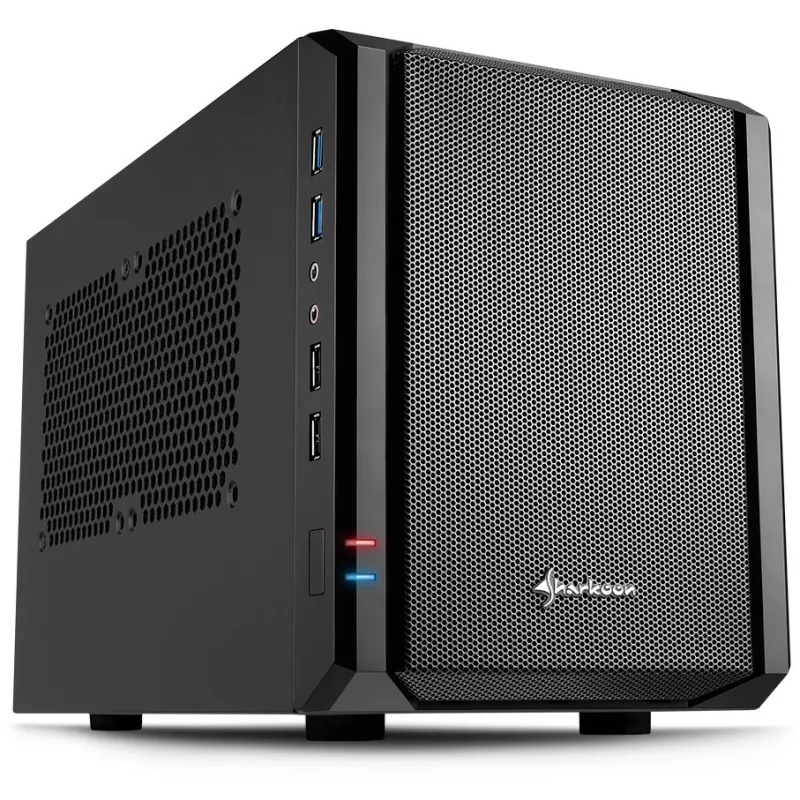 Sharkoon QB One nero - Midi/Minitower ITX, Mini-ITX 3,5 - Alimentatore PC/server dissipatore - USB, USB 2.0, USB 3.0