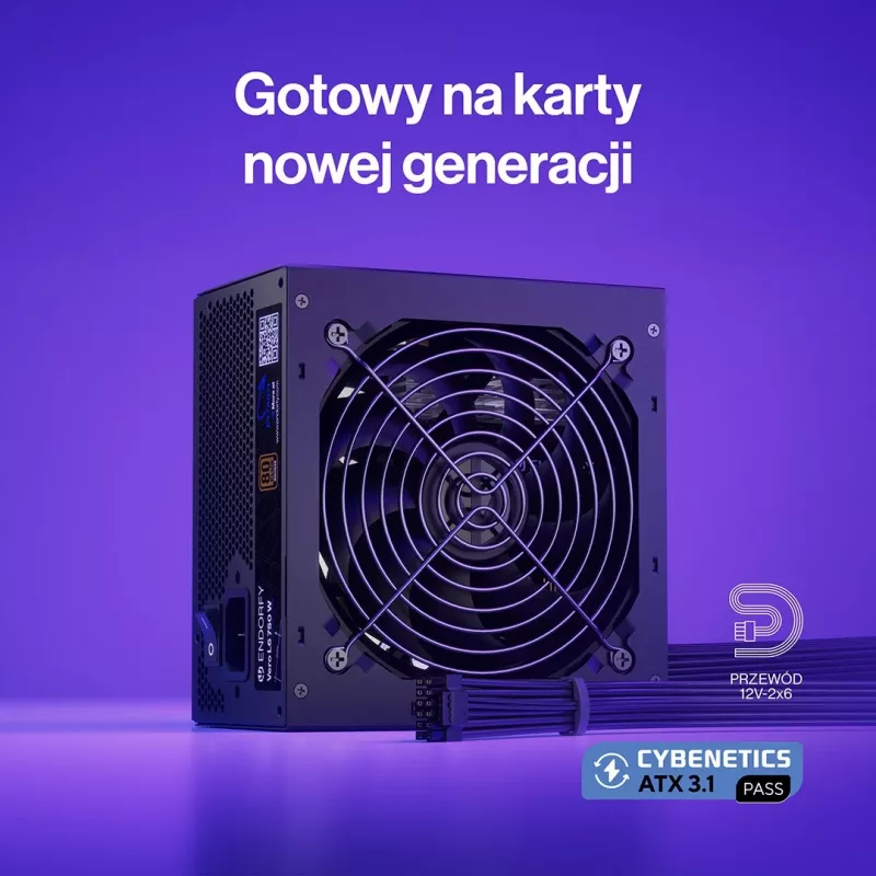Alimentatore ENDORFY Vero L6 750 W, 24 pin ATX, 80 PLUS Bronze, ventola 120 mm, nero