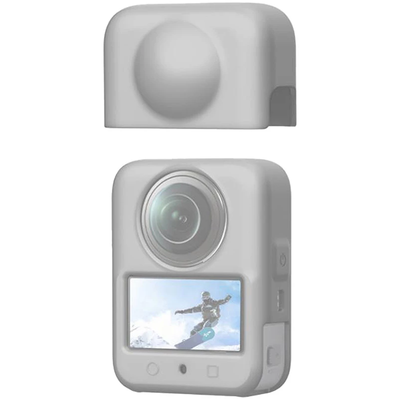 Custodia in silicone con protezione obiettivo PULUZ DJI Osmo 360 (grigio)