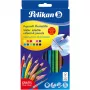 Matita colorata Pelikan 700672 12 pezzi nero blu marrone verde azzurro verde chiaro arancione pesca rosa rosso viola giallo