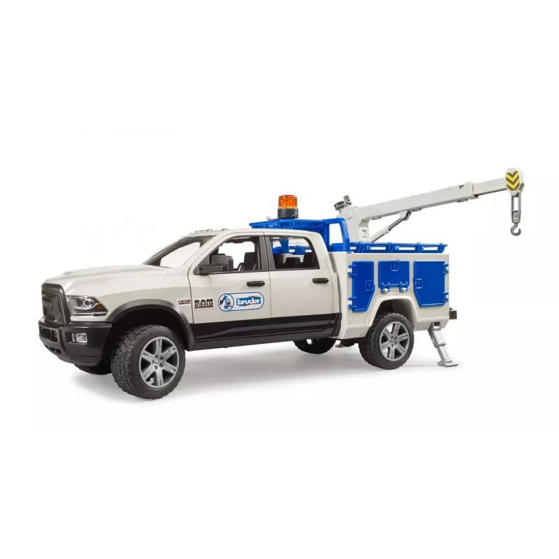 Auto Dodge RAM 2500 Service con luce rotante e gru BRUDER 02509