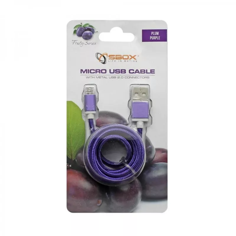 Sbox USB->Micro USB M/M 1m USB-10315U viola prugna