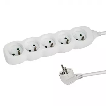 Ciabatta multipresa ESPERANZA ELK207W — cavo 1,5 m, 5 prese Tipo E, uso interno, 220–250 V
