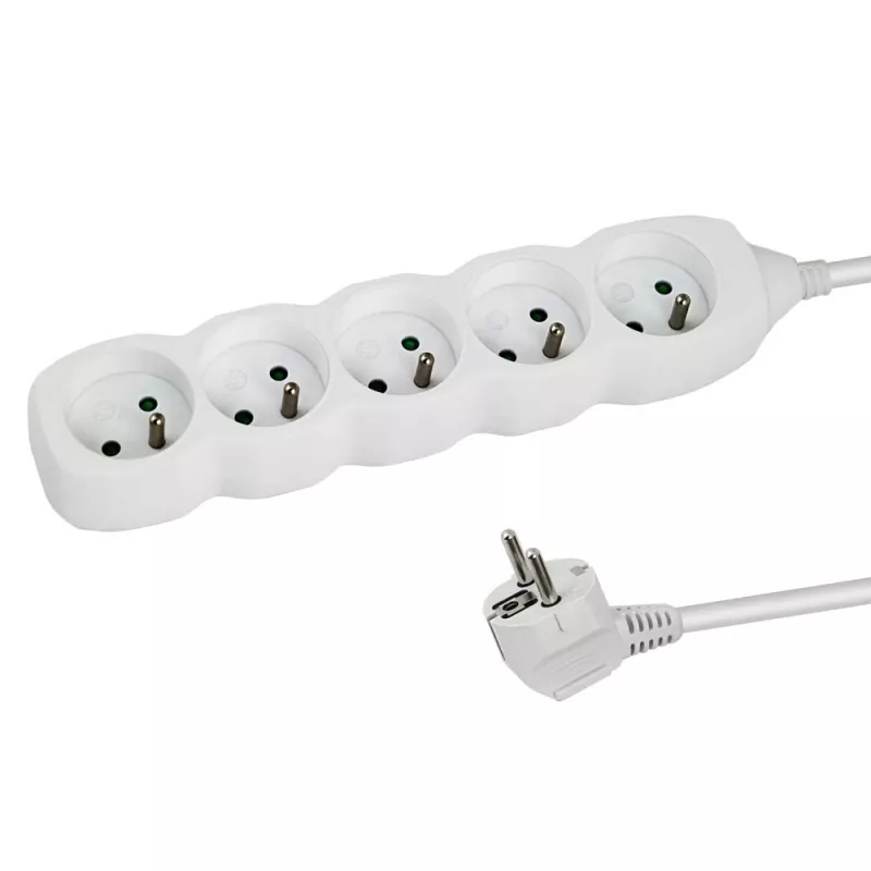 Ciabatta multipresa ESPERANZA ELK207W — cavo 1,5 m, 5 prese Tipo E, uso interno, 220–250 V