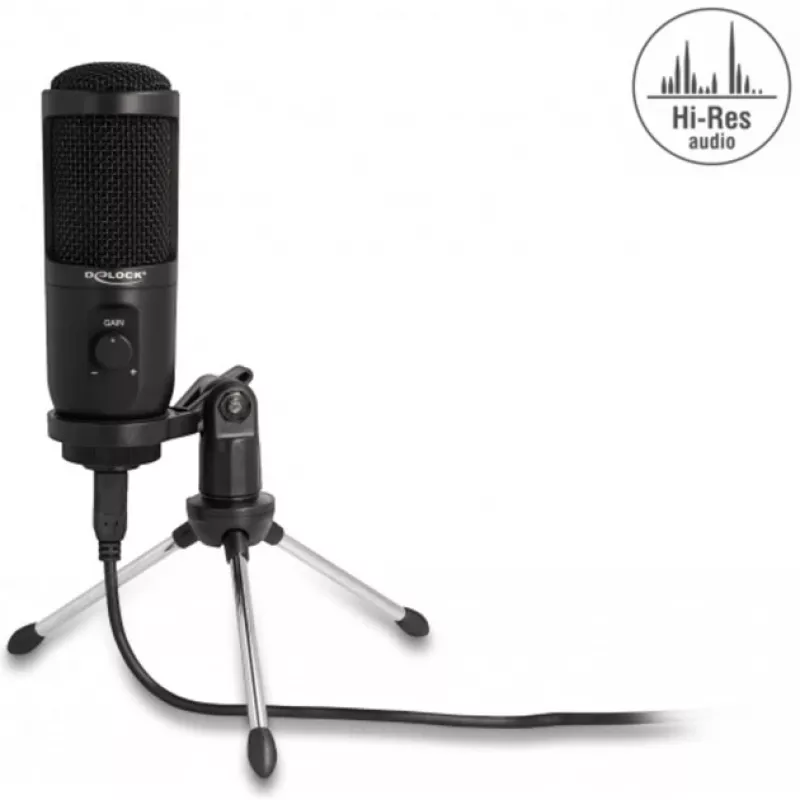 Delock - microfono - USB - nero (66832)