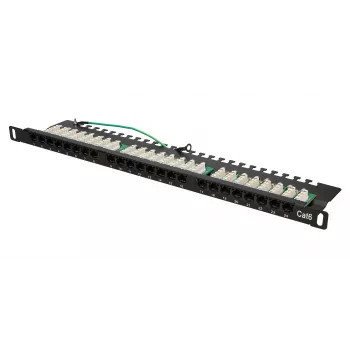 Patch panel Extralink CAT6 UTP 0.5U 24 porte