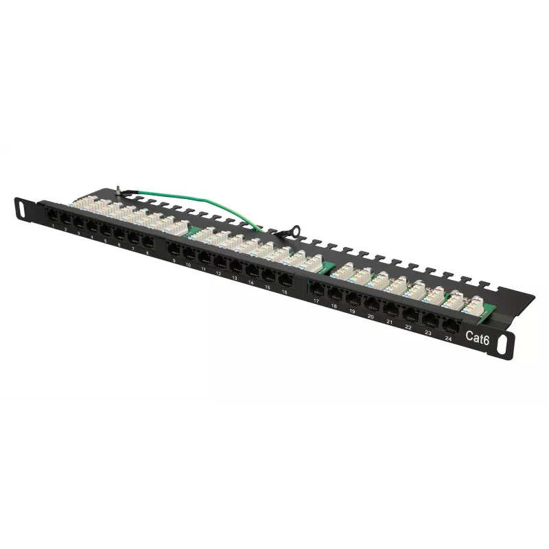 Patch panel Extralink CAT6 UTP 0.5U 24 porte