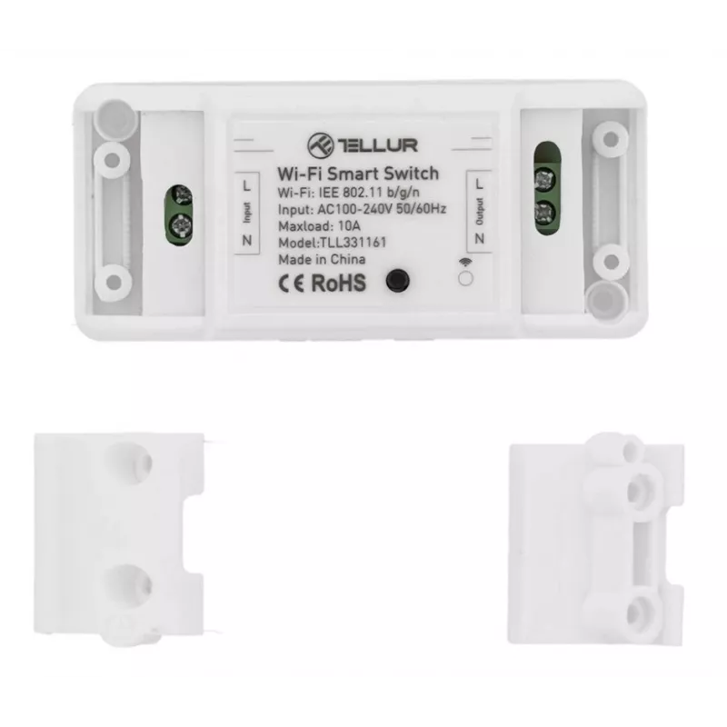 Interruttore Wi-Fi inline Tellur TLL331161 2200W — relè inline smart per lampade e dispositivi