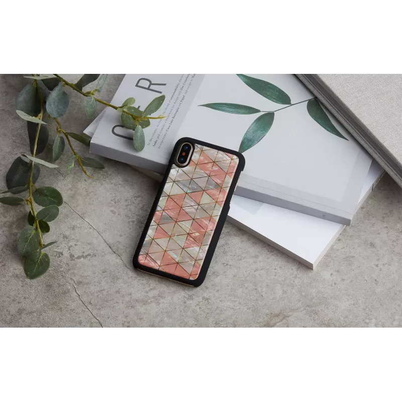 Custodia protettiva iKins per iPhone XS / iPhone X, motivo rombi, nero