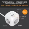 Power Cube QOLTEC 52547 ciabatta 3×prese AC, 2×USB-A, 1×USB-C PD 20W