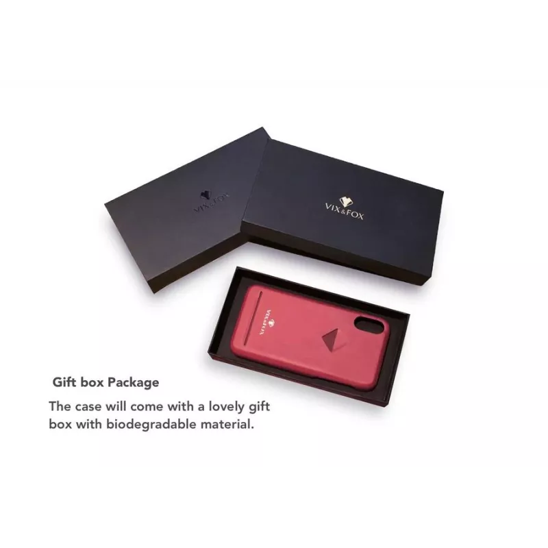 Custodia posteriore con porta carte VixFox per Samsung S9 — cover protettiva rosso rubino con porta carte