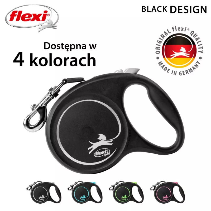 Flexi Black Design L 5 m guinzaglio per cani con meccanismo a rotella