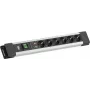 Ciabatta Bachmann CONNECTUS con 6x prese CEE7/3, 1x protezione sovratensione SPD, 1x interruttore, cavo 2,0 m, connettore maschio CEE7/7, grigio