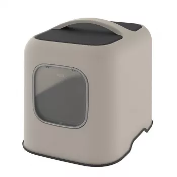 Lettiera per gatti con cupola Rotho BIALA beige 395×510×443 mm, plastica con paletta