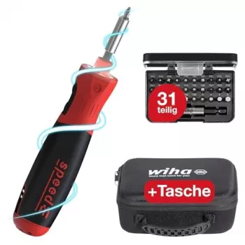 Avvitatore elettrico Speede® PocketDrive con cassetta di punte e borsa
