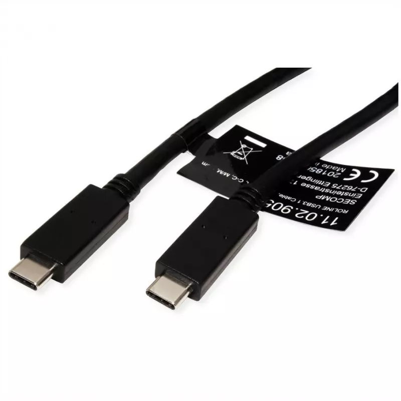 Cavo USB ROLINE 11.02.9056 0,5 m USB 3.2 Gen 2 10 Gbit/s USB C nero