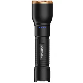 Torcia Duracell DF2500R — nera, torcia a mano ricaricabile