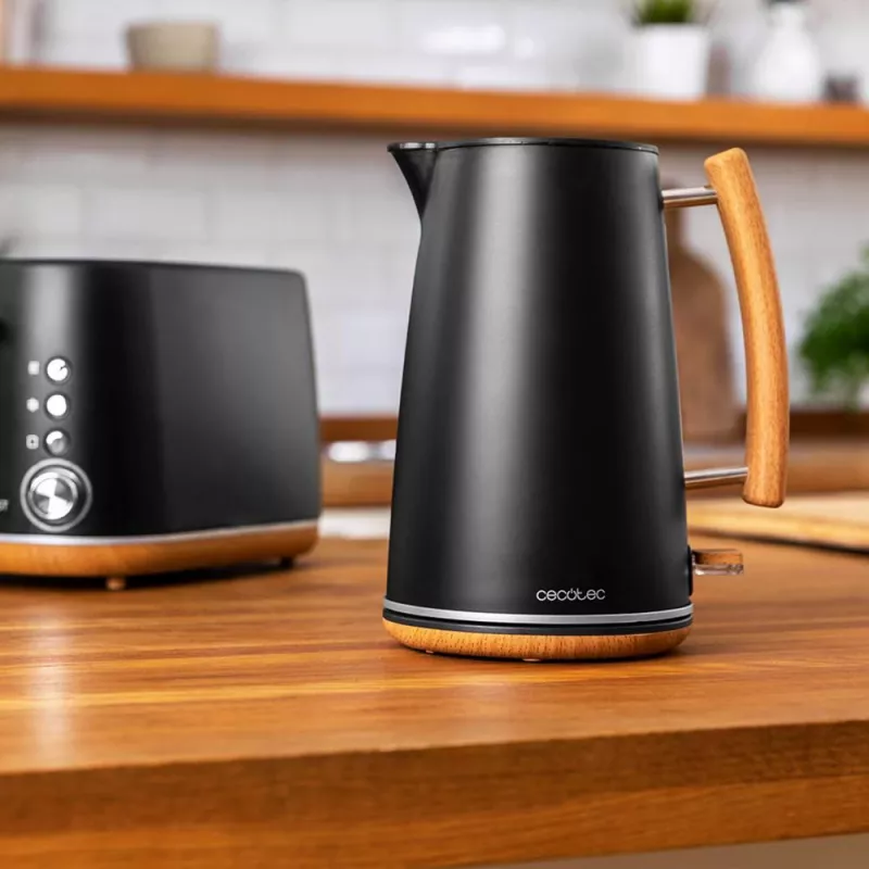 Cecotec ThermoSense 400 bollitore elettrico, 1,7 L, 3000 W, Black Woody