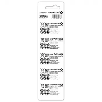 Batterie al litio mini everActive CR2025 - Blister 5 pz.