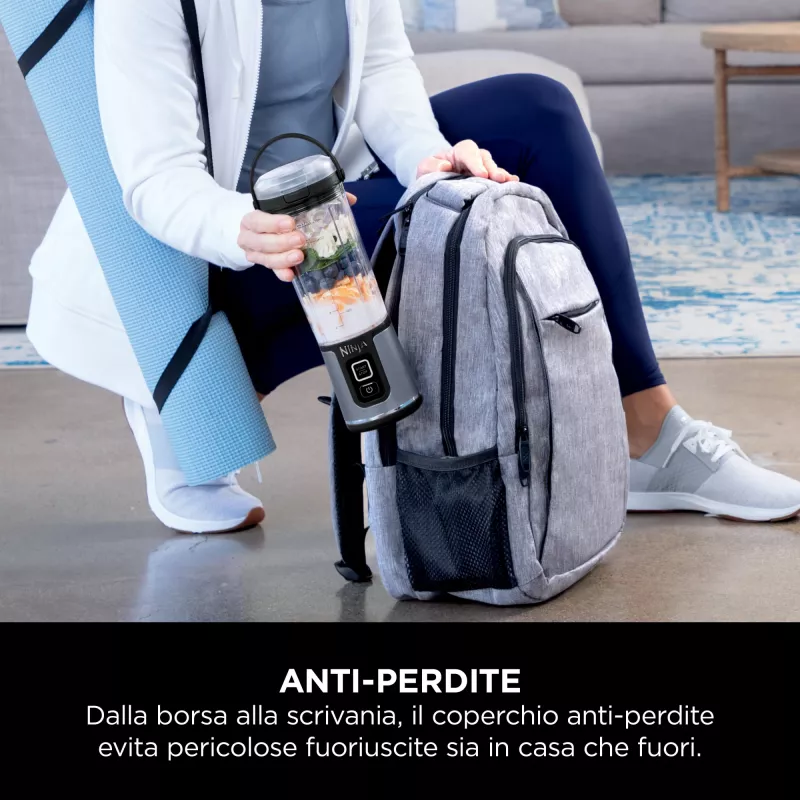 Frullatore sportivo Ninja Blast BC151EUNV — contenitore 0,53 L, 14,4 W, a batteria, blu