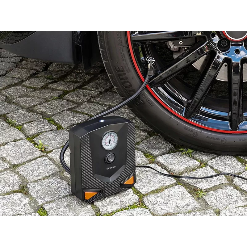 Pompa ad aria portatile TRACER RES-03ML 12V 150 PSI — gonfiatore per pneumatici auto, alimentazione 12 V