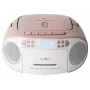 Ghettoblaster portatile Reflexion RCR2260DAB — bianco/rosa, radio digitale DAB+, funzionamento a batteria e rete elettrica