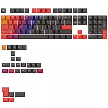 Tasti GLORIOUS GPBT Gradient Celestial Fire PBT Dye-Sub layout ANSI