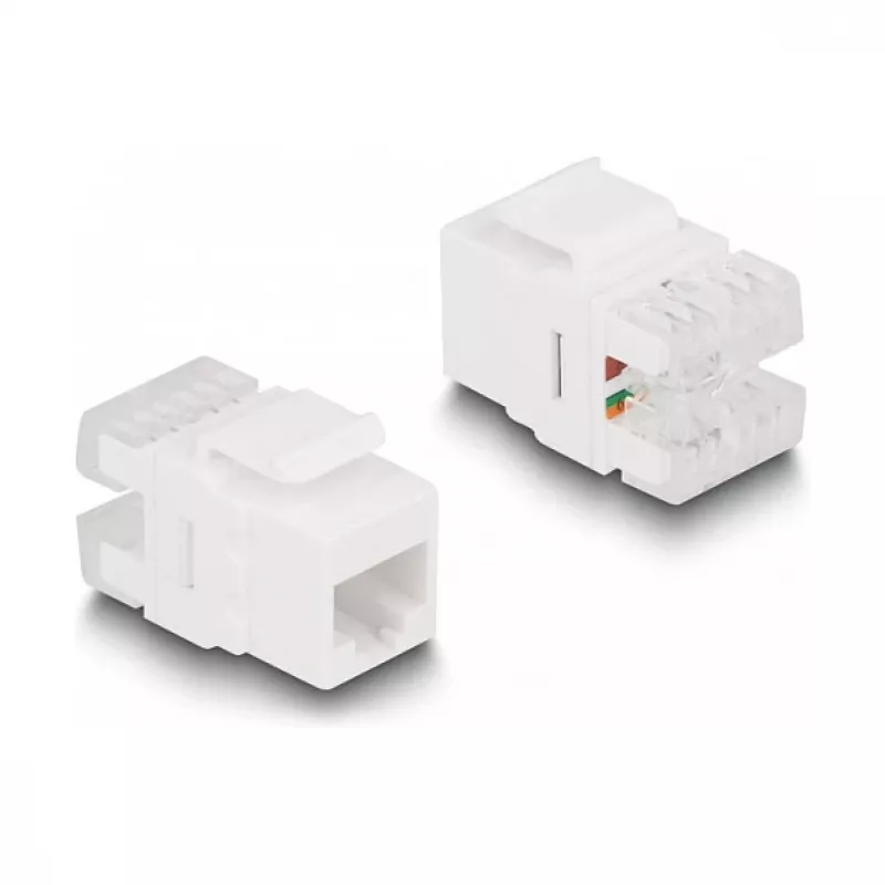 DeLOCK keystone LSA set RJ45 RJ11 Cat.6 nero supporto a clip