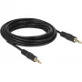 DeLOCK - Cavo audio - 28 AWG - mini jack 3,5 mm, 4 poli (M) - mini jack 3,5 mm, 4 poli (M) - 5,0 m - schermato - nero (83438)