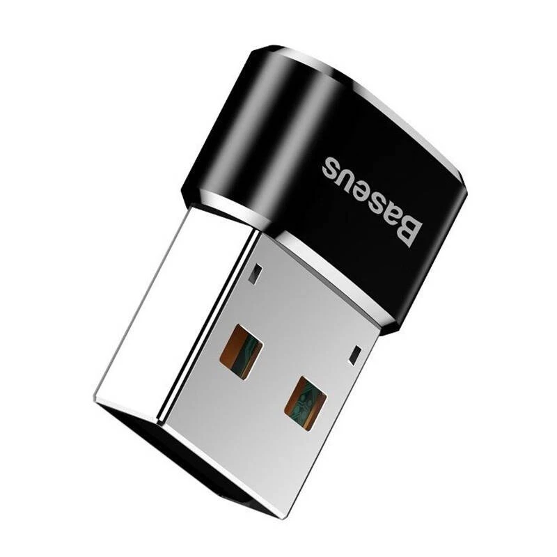 Adattatore convertitore Baseus da connettore maschio USB a connettore femmina Type-C nero
