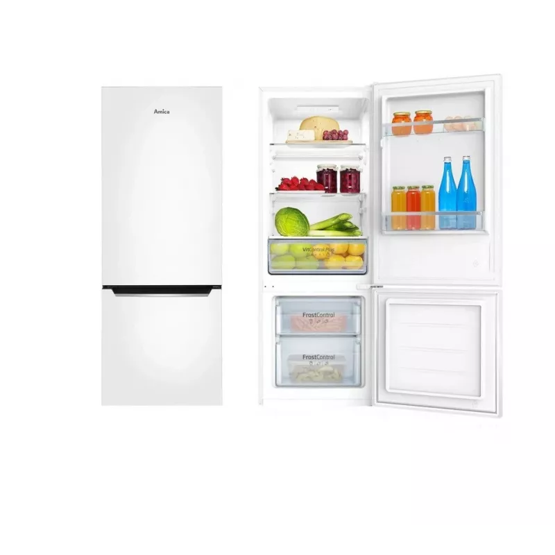 Amica FK244.4(E) frigorifero combinato a libera installazione, congelatore in basso, frigorifero da 153 l, congelatore da 52 l, FrostControl, classe energetica E