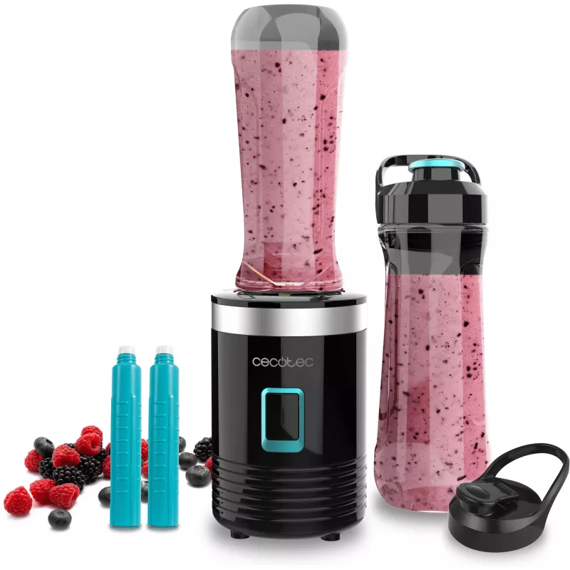 Cecotec Power Titanium 350 EasyGo frullatore a bicchiere, 350 W, 2 bicchieri da 600 ml, nero