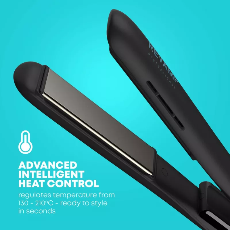 Piastra per capelli Revamp ST-1850BK-EU con funzione lucentezza agli ioni, nero