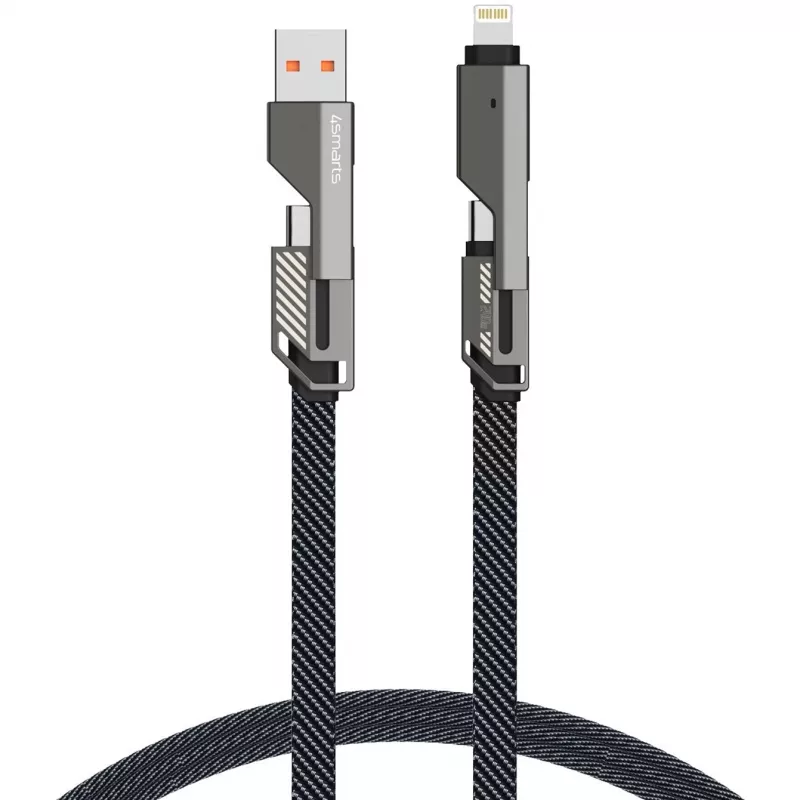4smarts Cavo USB-C ComboCord Flat 240W+ portachiavi - cavo - digitale/dati