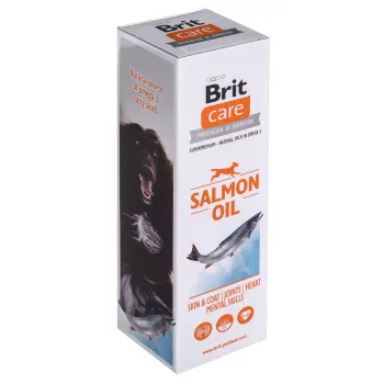 Olio integratore per cani Brit Care Salmon Oil 250 g — liquido, senza conservanti, migliora pelle e pelo