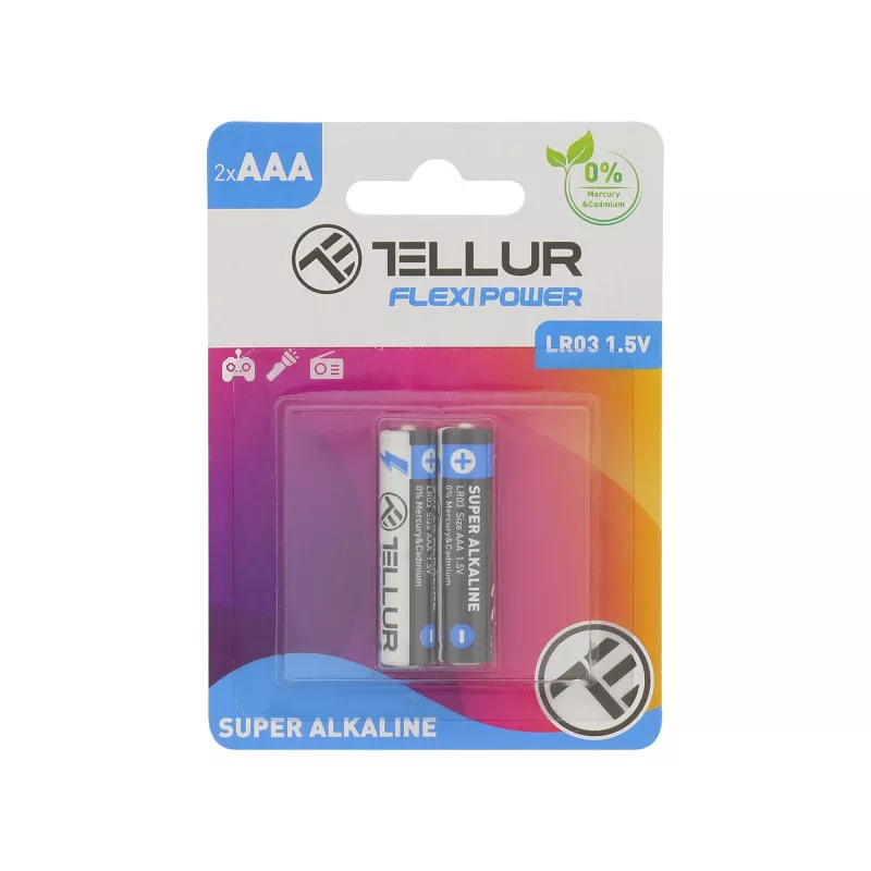 Batteria Tellur Flexi Power AAA LR03 1,5V, set da 2 pezzi