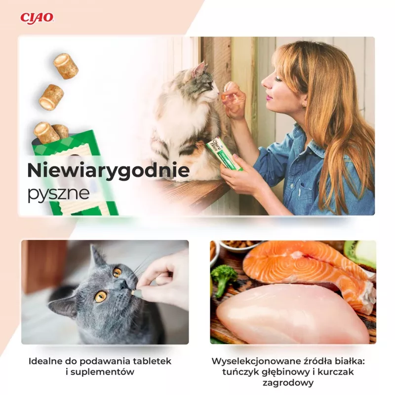 INABA Churu Bites involtini ricetta pollo – snack per gatti – 3x10 g