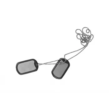 Piastrina di riconoscimento Helikon NS-NS1-SS-15 – acciaio inox, rivestimento in gomma, 20 g, con cordino